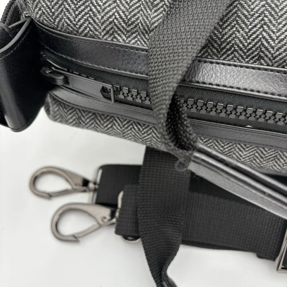 Luca Chaira Vegan Leather Black Houndstooth‎ NFL Duffel Bag Weekender Rare